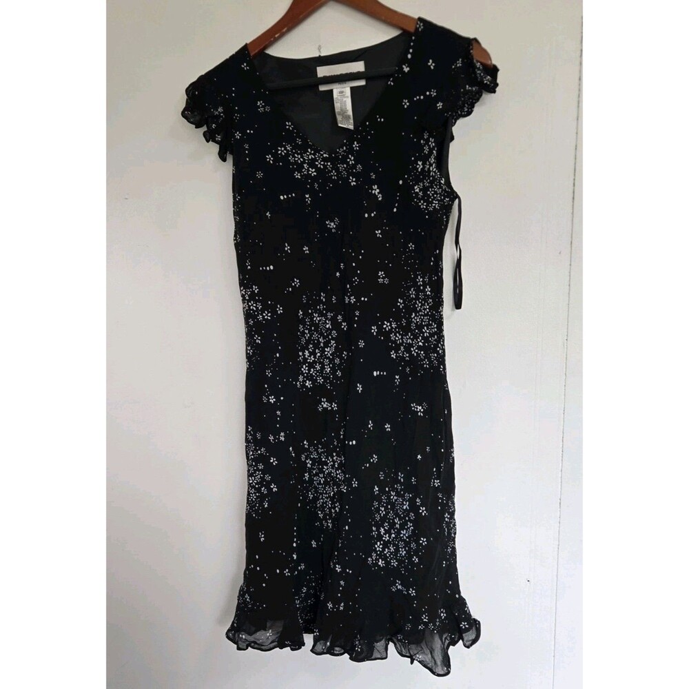 Evan Picone Dress Womens 10P Floral Black‎ Whimsygoth Fairy Grunge Goth Flower